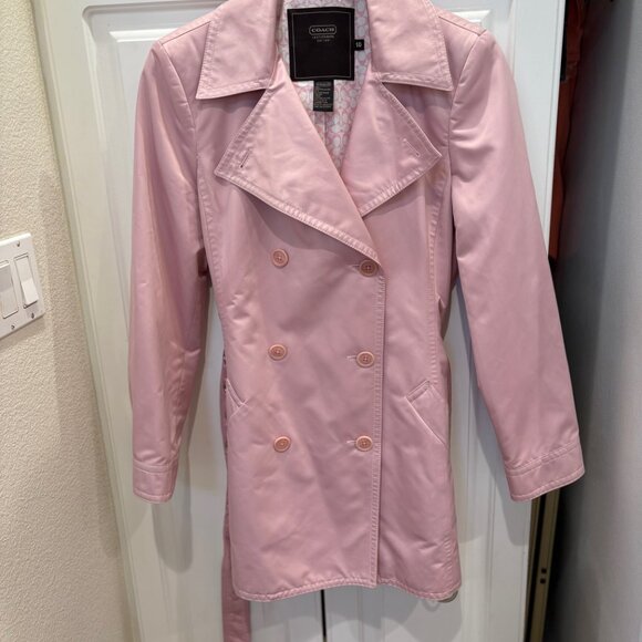 Coach Pink Trench Coat - Picture 2 of 8